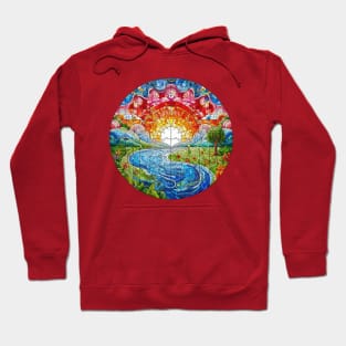 Mosaic puzzle landscap - mandala pattern Hoodie